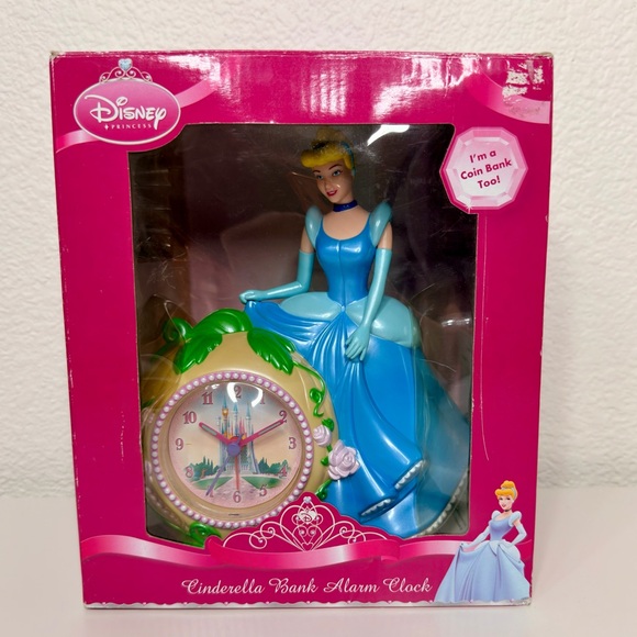 Disney Other - Disney Princess Cinderella Bank Alarm Clock Collectible Coin Bank & Clock NIB